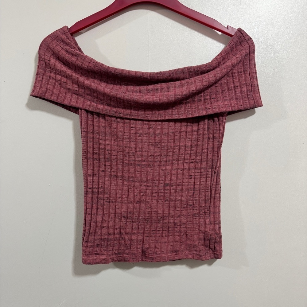 Express One Eleven Off-Shoulder Ribbed Sweater Woman’s Size M